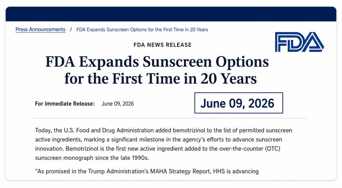 The US Sunscreen Door Just Opened | What FDA's First New UV Filter in 20 Years Means for Korean SPF