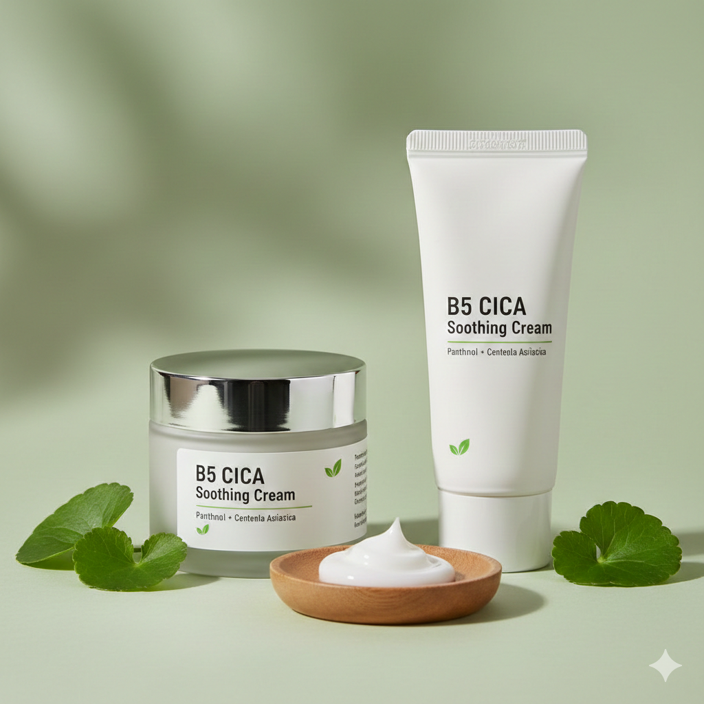 B5 CICA Soothing Cream: Daily Calming & Barrier Hydration Gel-Cream for Sensitive Skin